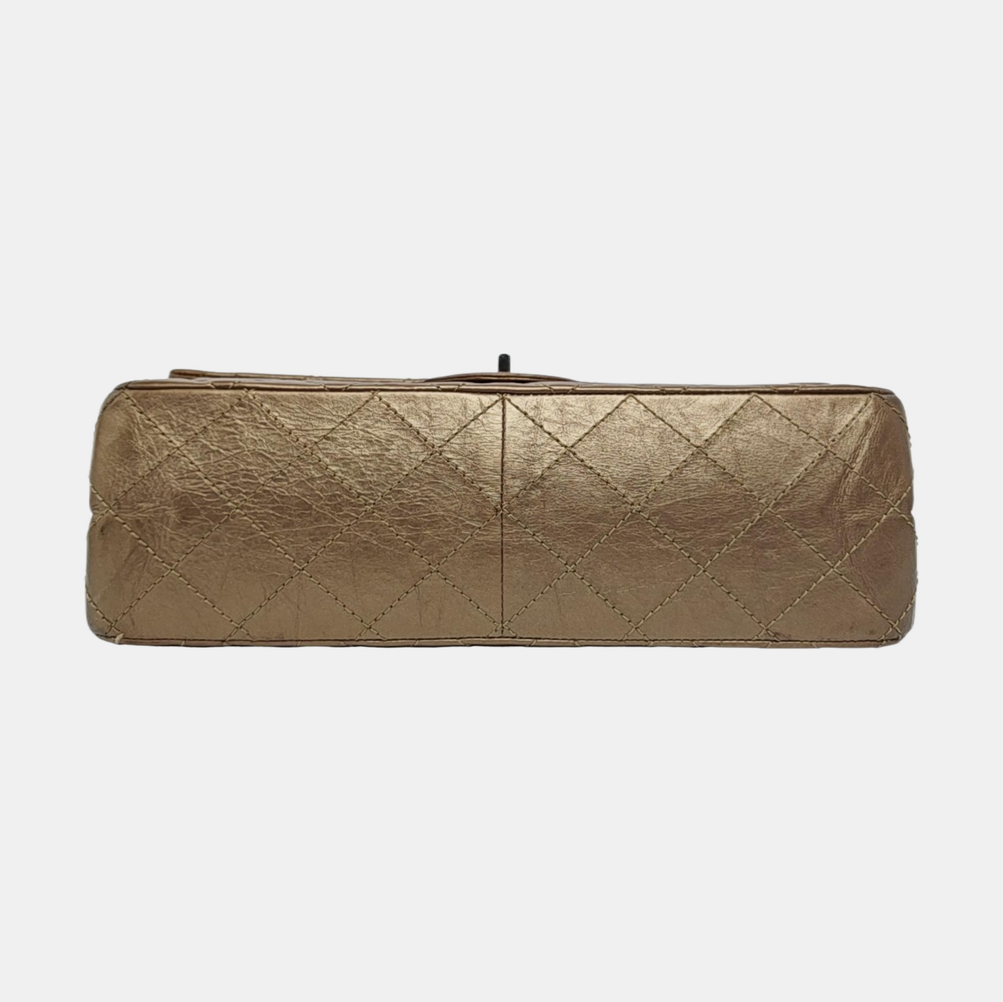 CHANEL 2.55 Maxi Super Large Golden Leather Quilted Single Shoulder Bag Crossbody Bag Palladium Hardware 16 Clasp-(SKU)-970538334
