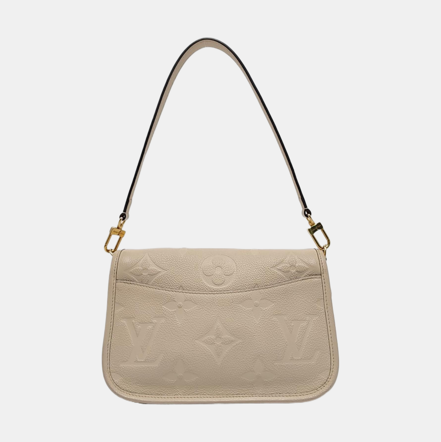 LOUIS VUITTON DIANE Beige Calfskin Monogram Crossbody Shoulder Bag with Detachable Strap and Golden Hardware, 2 Straps-(SKU)-970862956