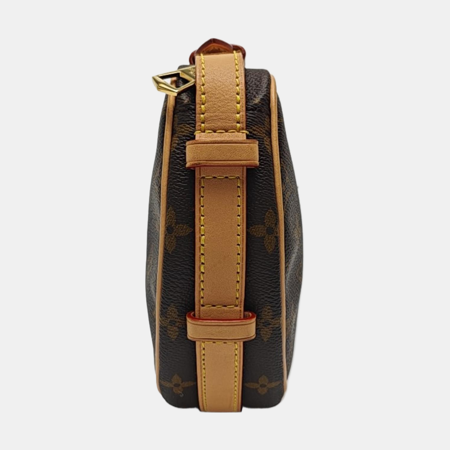 LOUIS VUITTON CROISSANT Brown Coated Canvas Monogram Shoulder Bag Tote Crossbody Bag with Detachable Strap-(SKU)-970879308