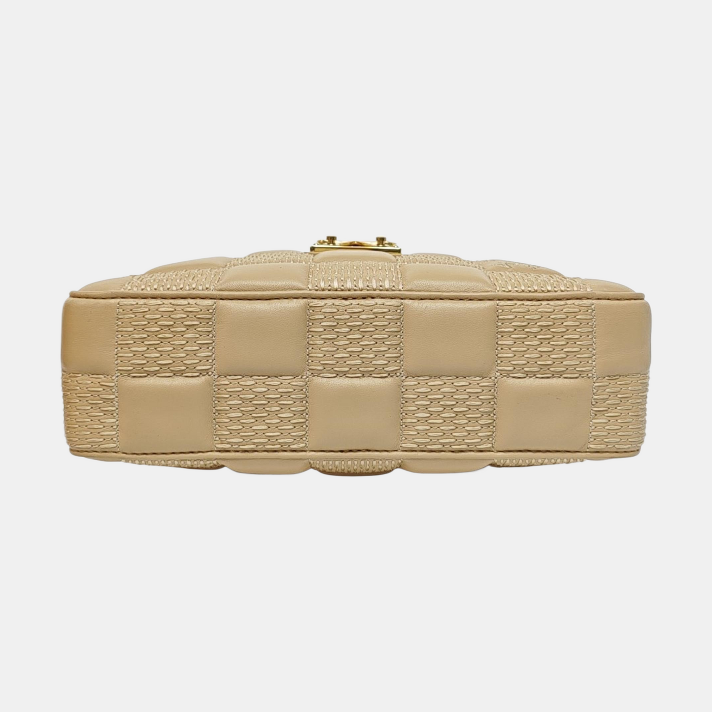 LOUIS VUITTON TROCA Medium size khaki leather stud camera bag crossbody bag shoulder bag handbag golden hardware 2 detachable shoulder straps-(SKU)-971017692