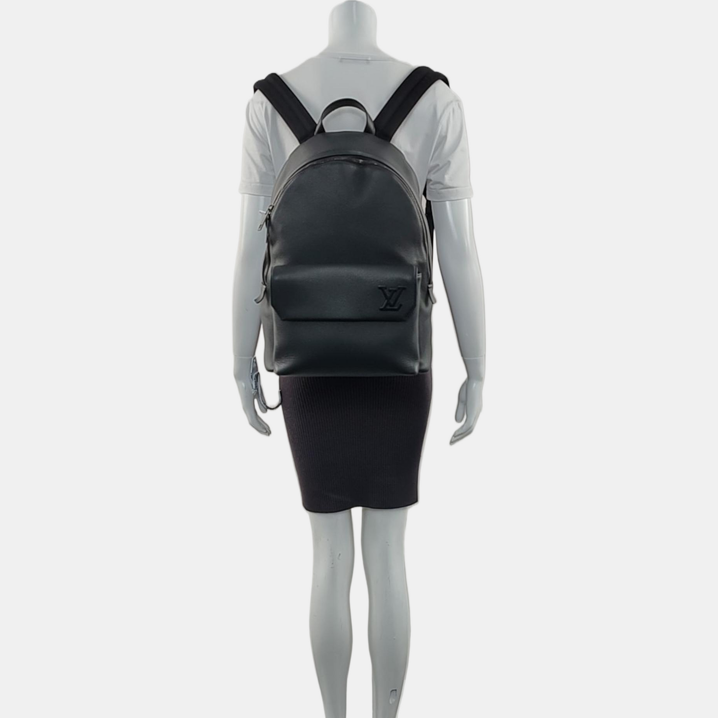 LOUIS VUITTON AEROGRAM Black Calfskin Backpack Black Hardware-(SKU)-970857178