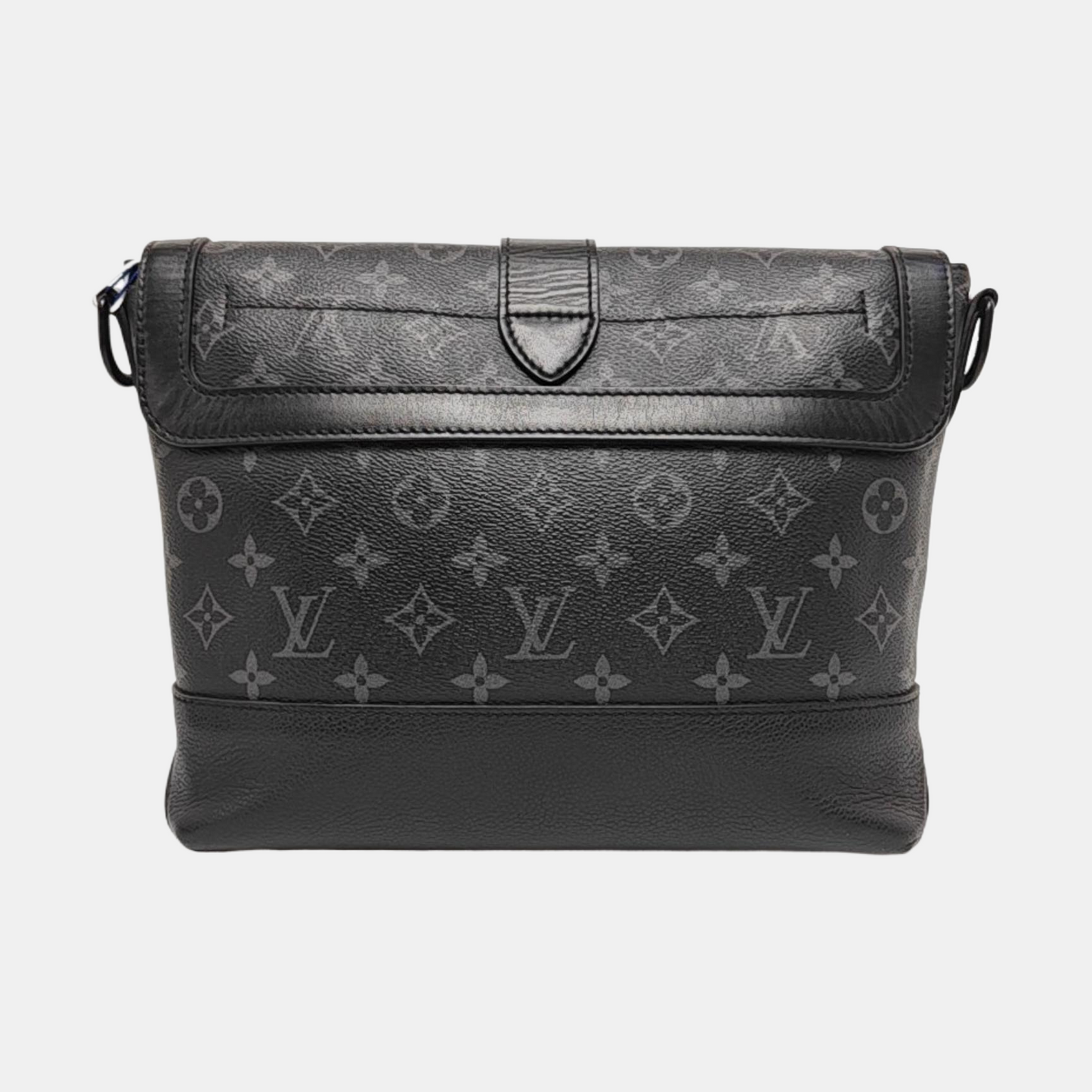 LOUIS VUITTON SAUMUR Black Coated Canvas Monogram Messenger Bag, Single Shoulder Bag, Crossbody Bag, Handbag, Black Hardware, Detachable Shoulder Strap, Accessories Included-(SKU)-971022749