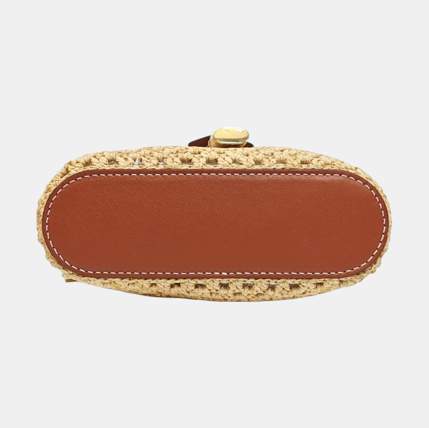 LOUIS VUITTON VANITY CHAIN POUCH Beige straw woven single shoulder bag, gold hardware, removable shoulder strap, complete accessories-(SKU)-971025646