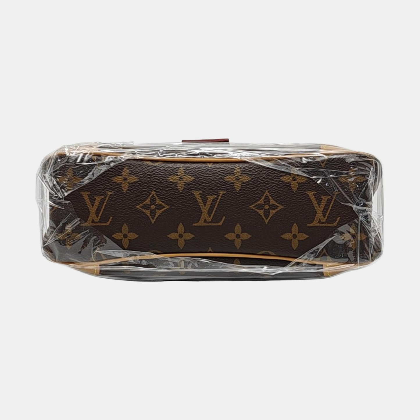 LOUIS VUITTON ODEON Small Size Brown Coated Canvas Monogram Shoulder Bag Crossbody Bag Gold Hardware Removable Strap-(SKU)-971023690