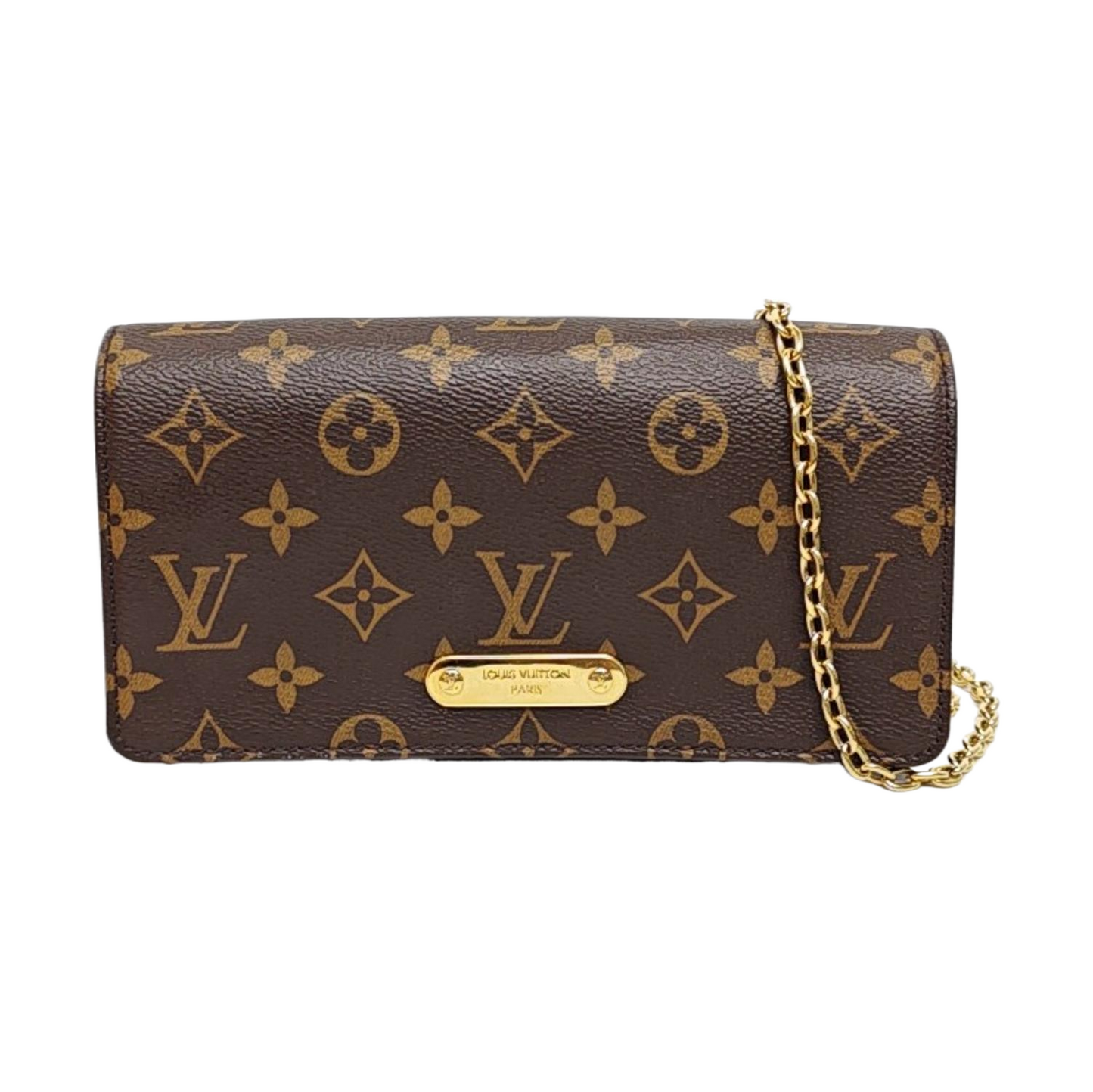 LOUIS VUITTON LILY Brown Coated Canvas Monogram Crossbody Bag Shoulder Bag Handbag Gold Hardware Removable Strap Complete Accessories-(SKU)-970716535