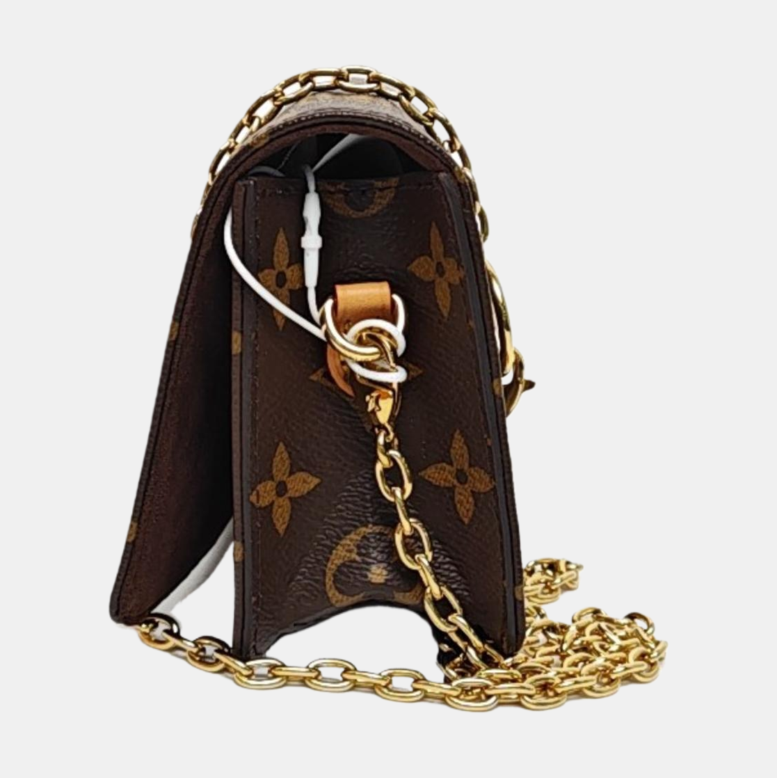 LOUIS VUITTON LILY Brown Coated Canvas Monogram Crossbody Bag Shoulder Bag Handbag Gold Hardware Removable Strap Complete Accessories-(SKU)-970716535