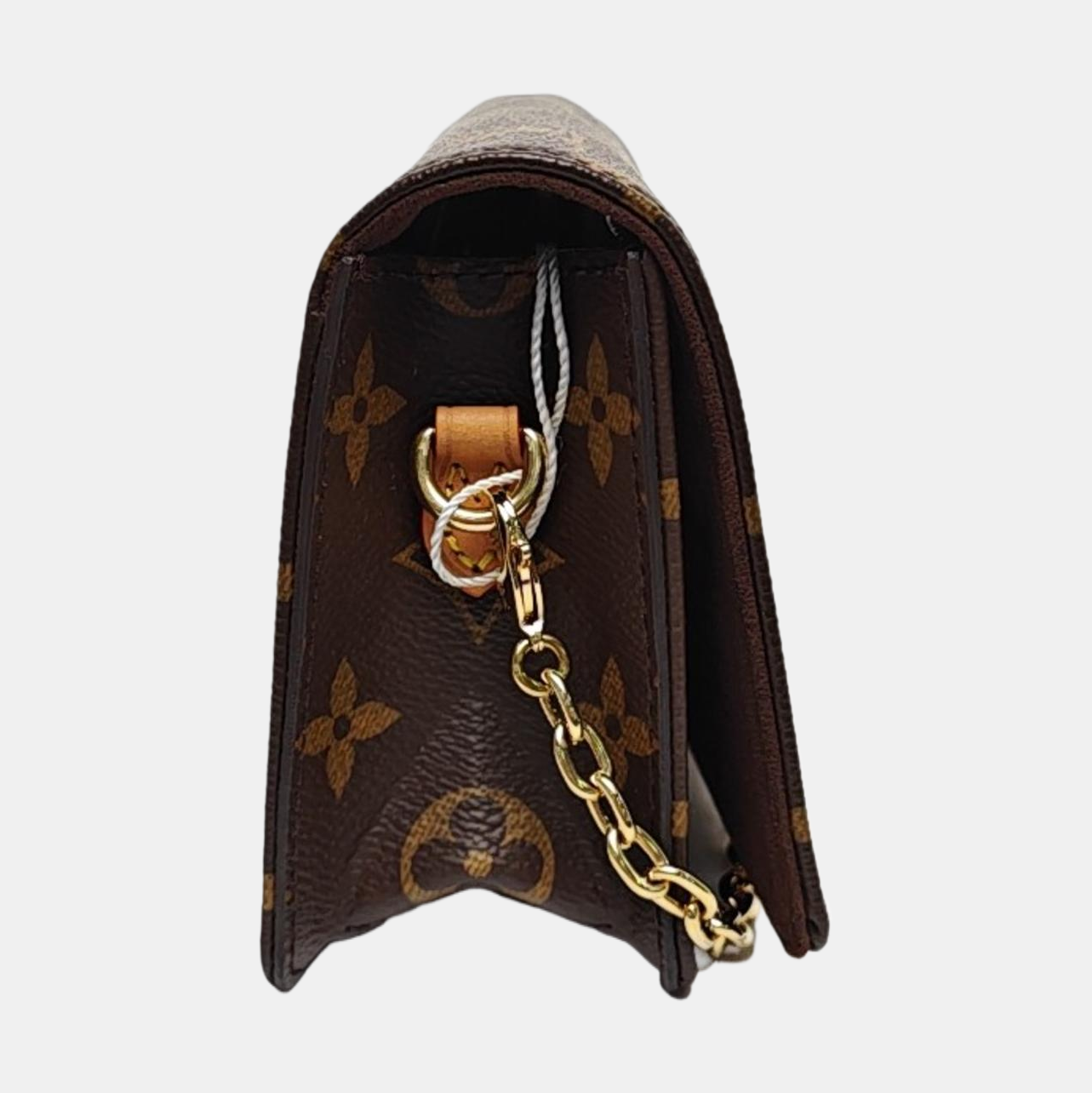 LOUIS VUITTON LILY Brown Coated Canvas Monogram Crossbody Bag Shoulder Bag Handbag Gold Hardware Removable Strap Complete Accessories-(SKU)-970716535