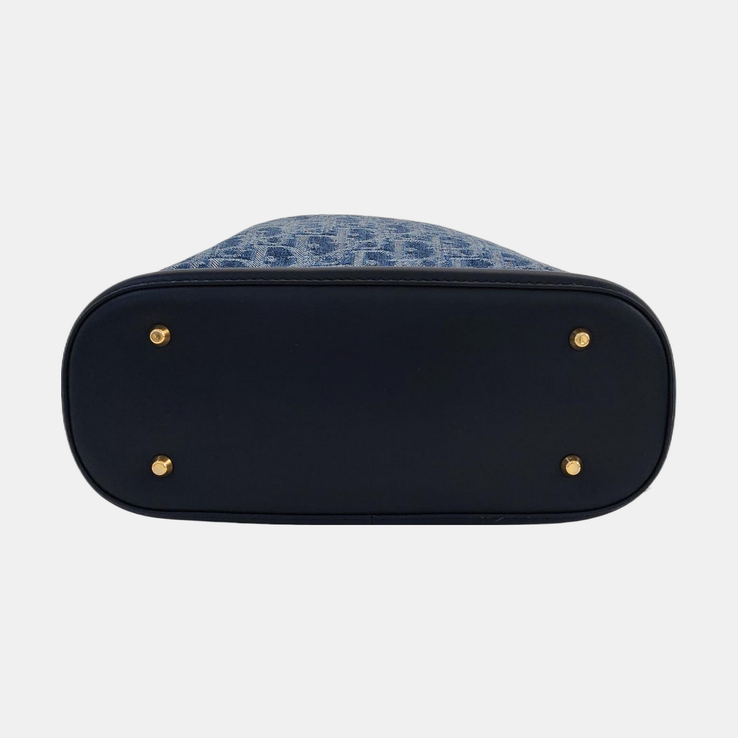 DIOR C'Est Dior Medium Blue Denim Monogram Crossbody Shoulder Bag with Detachable Strap and Golden Hardware, 2 Straps-(SKU)-971136848