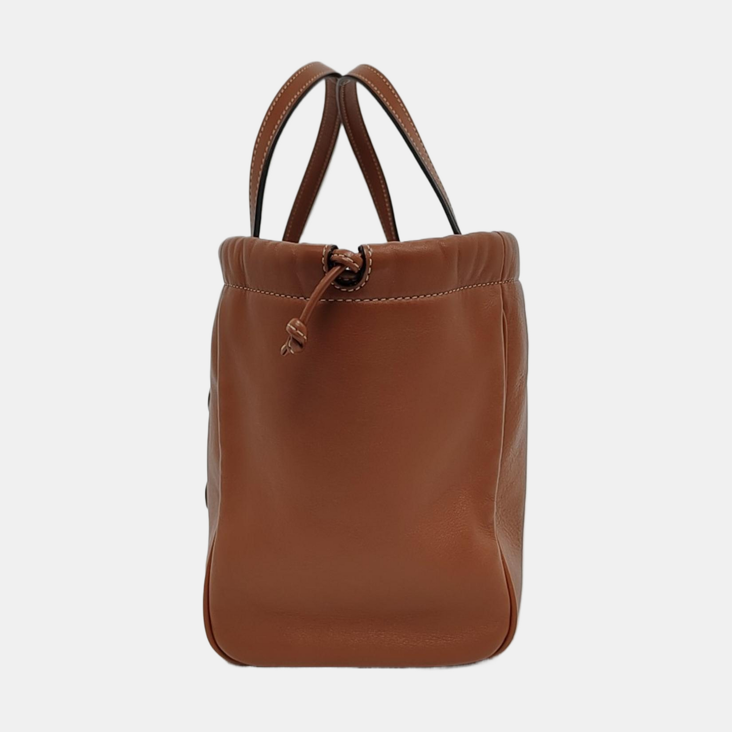 CELINE CABAS TRIOMPHE Brown Leather Quilted Shoulder Bag Tote Bag Crossbody Bag Gold Hardware Removable Strap-(SKU)-971128053
