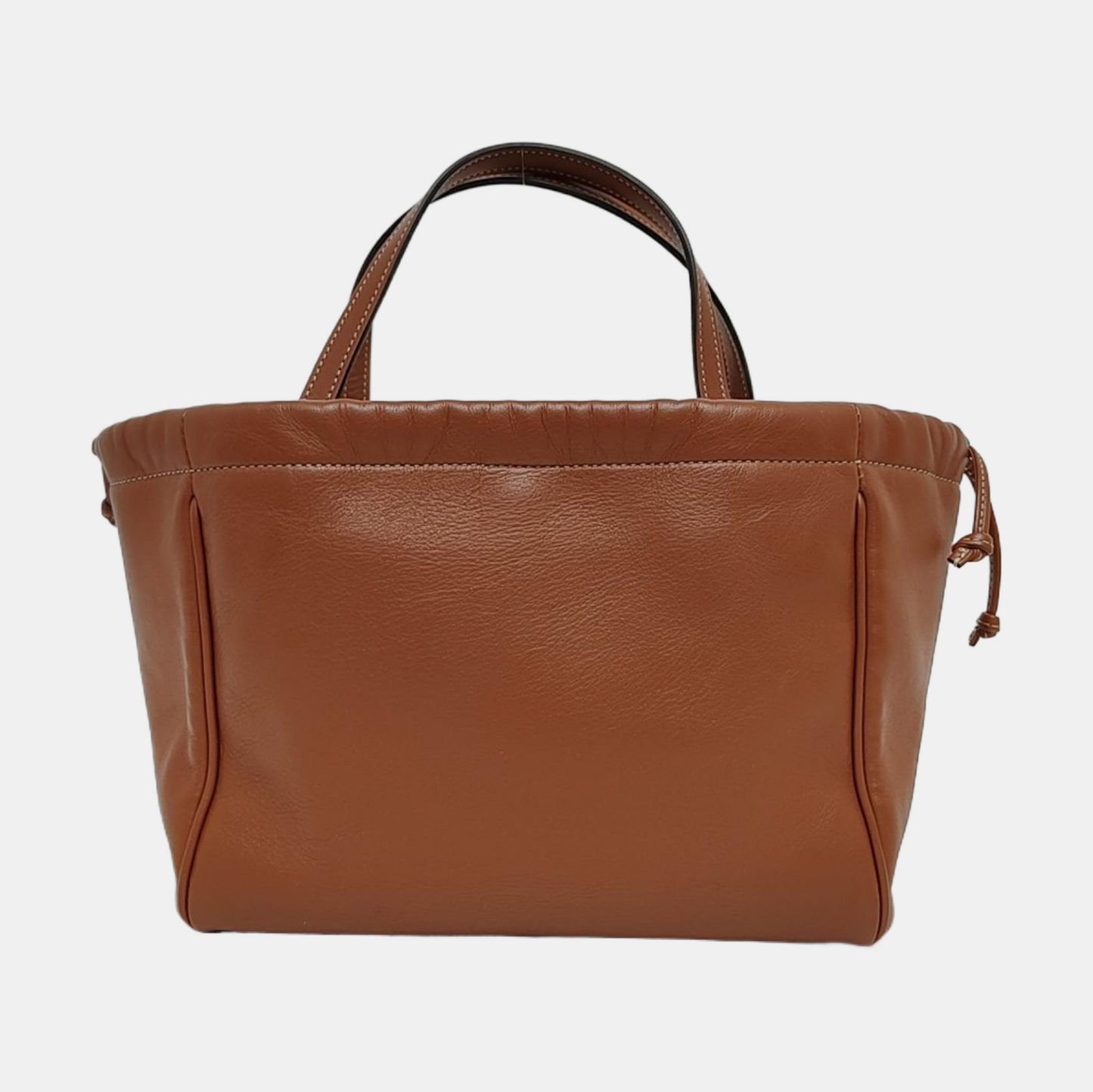 CELINE CABAS TRIOMPHE Brown Leather Quilted Shoulder Bag Tote Bag Crossbody Bag Gold Hardware Removable Strap-(SKU)-971128053