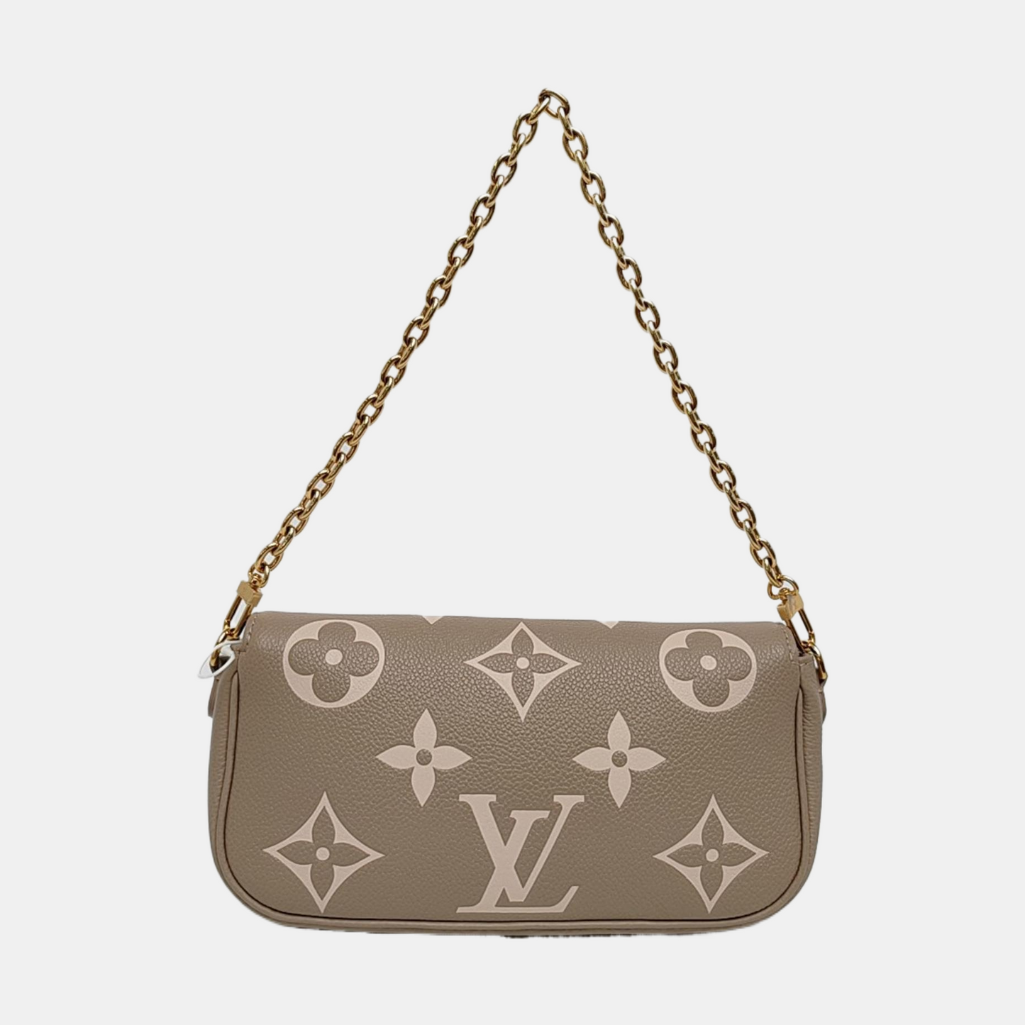 LOUIS VUITTON IVY Gray Calfskin Monogram Shoulder Bag Tote Crossbody Bag Gold Hardware 2 Removable Shoulder Straps-(SKU)-971268669