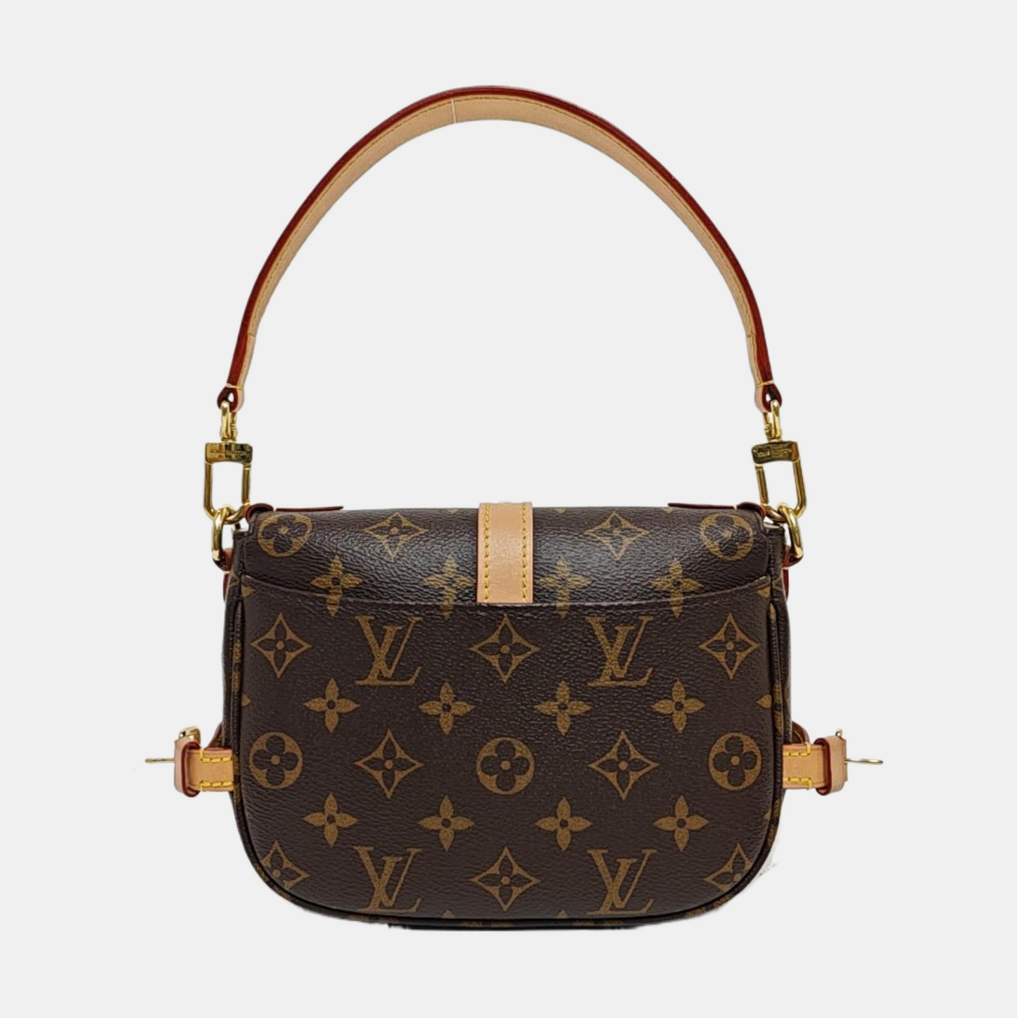 LOUIS VUITTON SAUMUR BB Brown Coated Canvas Monogram Crossbody Shoulder Bag Tote Bag Convertible Strap with 2 Removable Straps-(SKU)-971159593