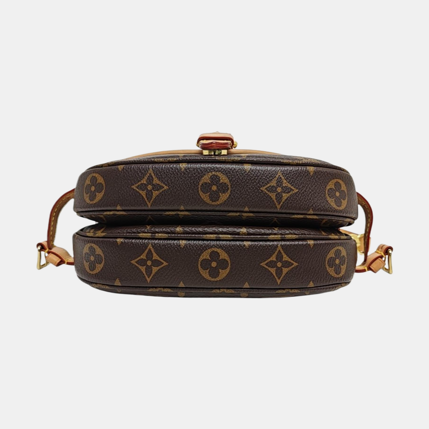LOUIS VUITTON SAUMUR BB Brown Coated Canvas Monogram Crossbody Shoulder Bag Tote Bag Convertible Strap with 2 Removable Straps-(SKU)-971159593