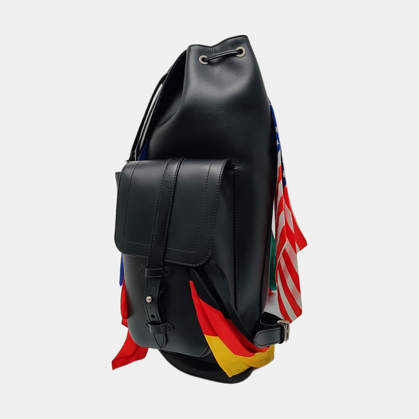 LOUIS VUITTON CHRISTOPHER Large Black Leather Backpack Tote Bag Black Hardware-(SKU)-971075837