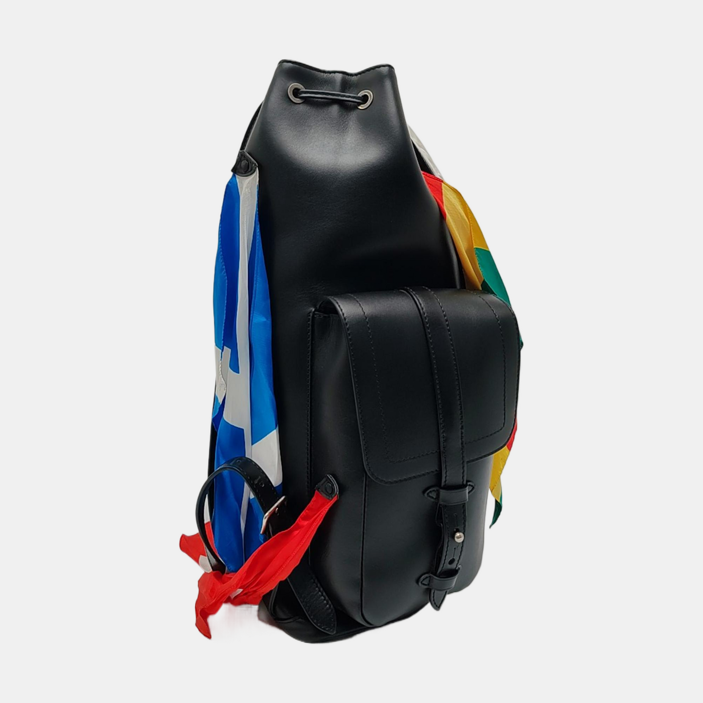 LOUIS VUITTON CHRISTOPHER Large Black Leather Backpack Tote Bag Black Hardware-(SKU)-971075837