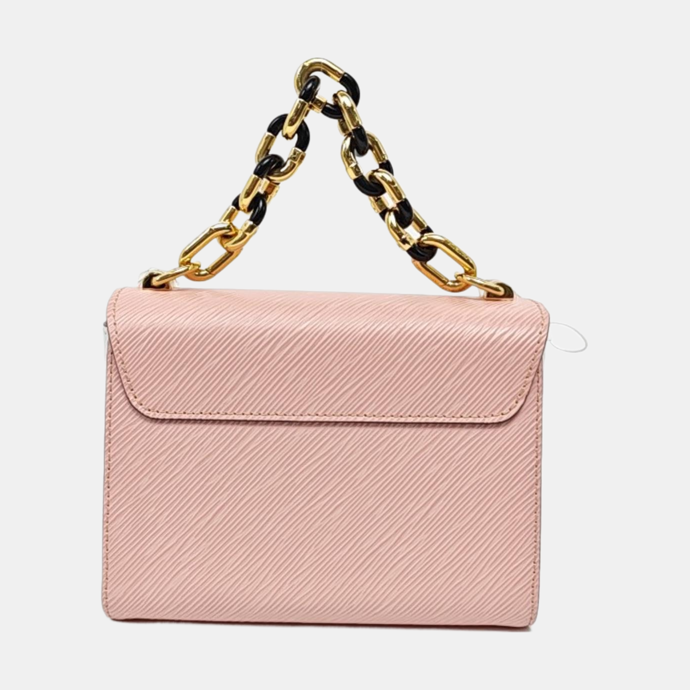 LOUIS VUITTON TWIST Small Pink EPI Leather Water Ripple Crossbody Bag, Shoulder Bag, Handbag, Gold Hardware, 2 Detachable Shoulder Straps, Accessories Included-(SKU)-971017313