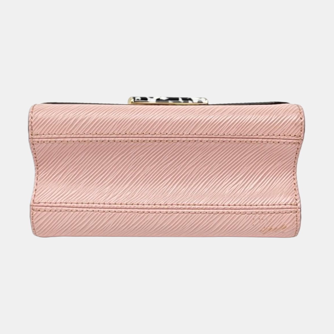 LOUIS VUITTON TWIST Small Pink EPI Leather Water Ripple Crossbody Bag, Shoulder Bag, Handbag, Gold Hardware, 2 Detachable Shoulder Straps, Accessories Included-(SKU)-971017313