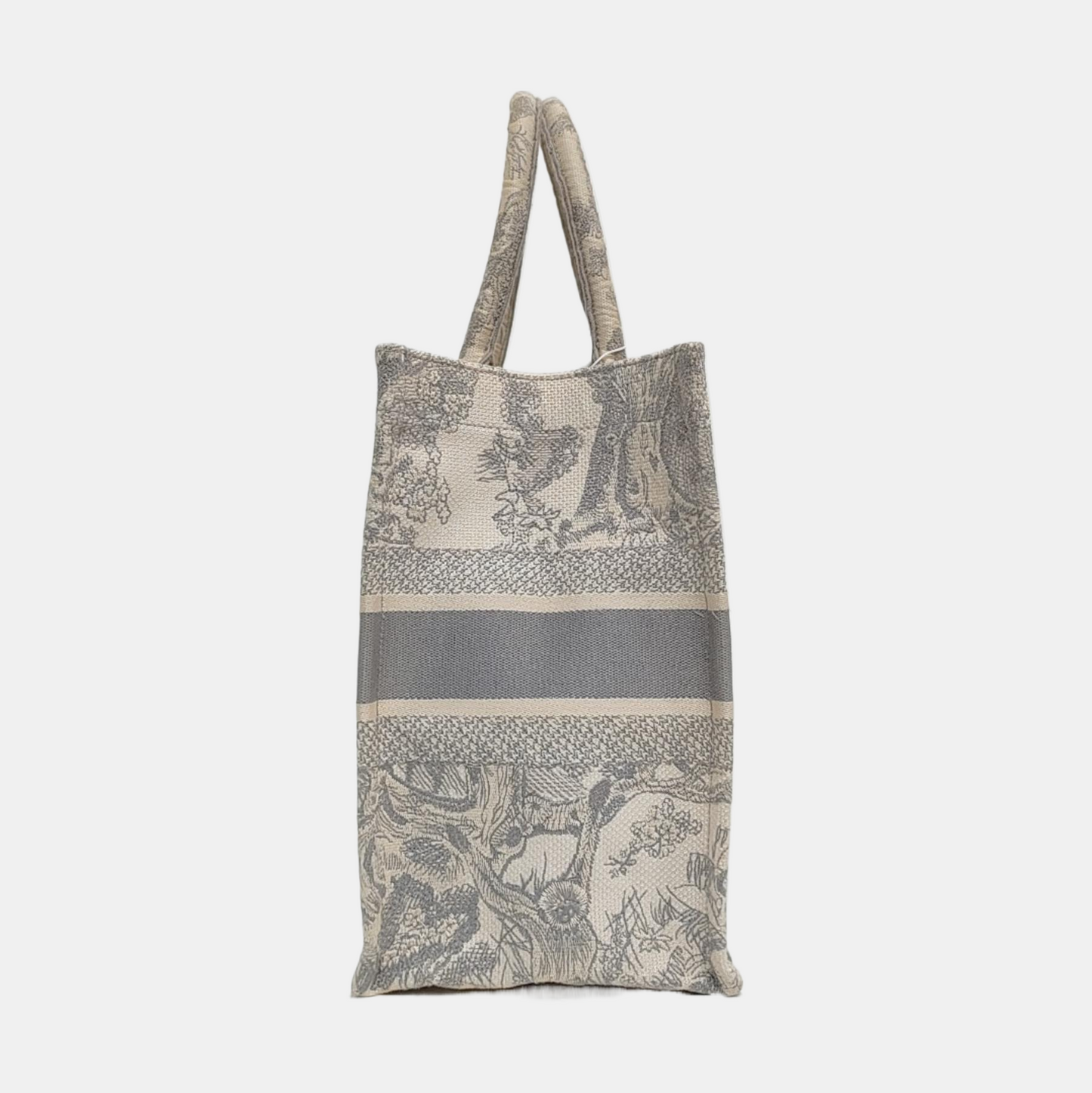DIOR Book Tote Medium Grey Canvas Embroidered Handbag-(SKU)-971117426