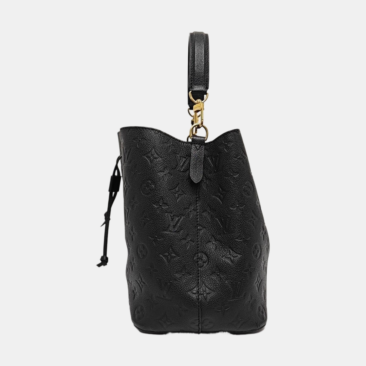 LOUIS VUITTON NÉONOÉ Medium Black Leather Monogram Vernis Bucket Bag Shoulder Bag Crossbody Handbag with Gold Hardware and 2 Detachable Straps-(SKU)-971352103