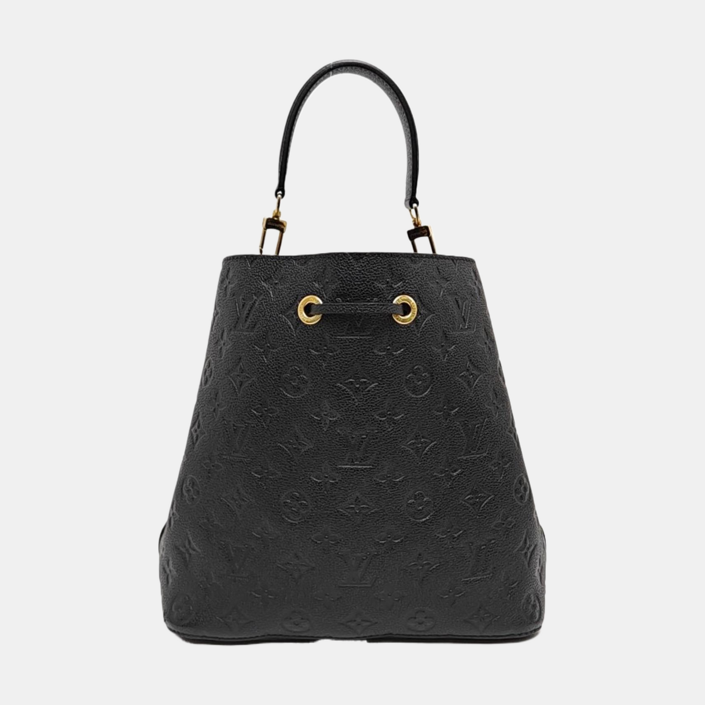 LOUIS VUITTON NÉONOÉ Medium Black Leather Monogram Vernis Bucket Bag Shoulder Bag Crossbody Handbag with Gold Hardware and 2 Detachable Straps-(SKU)-971352103