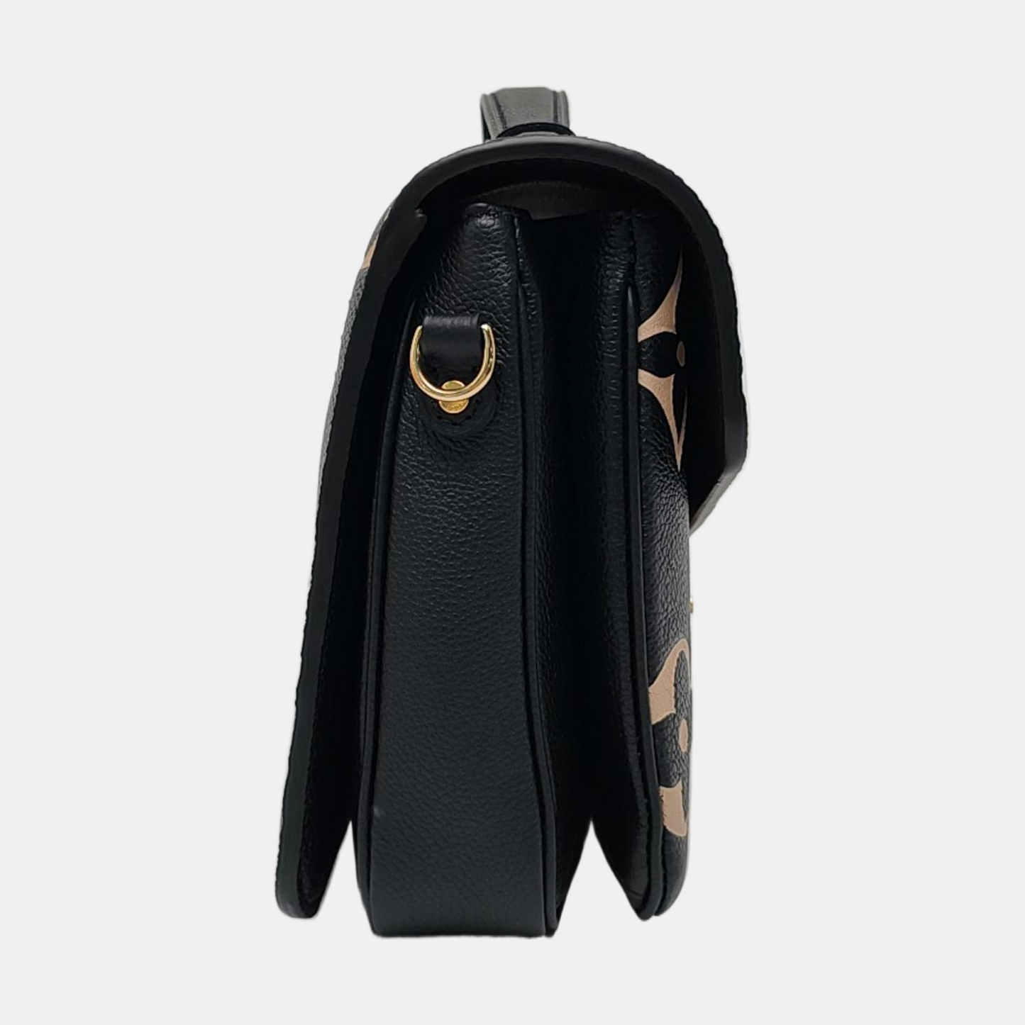 LOUIS VUITTON MÉTIS Medium Black Leather Monogram Vernis Embossed Messenger Bag Crossbody Bag Shoulder Bag Tote Bag Adjustable Strap Golden Hardware Complete Accessories-(SKU)-971187895