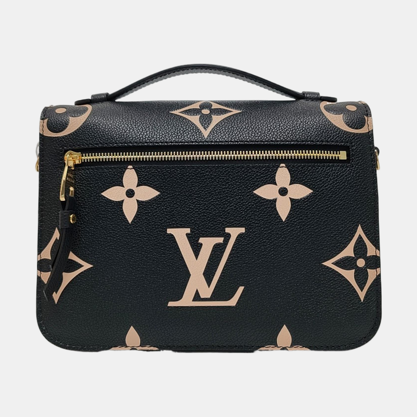 LOUIS VUITTON MÉTIS Medium Black Leather Monogram Vernis Embossed Messenger Bag Crossbody Bag Shoulder Bag Tote Bag Adjustable Strap Golden Hardware Complete Accessories-(SKU)-971187895