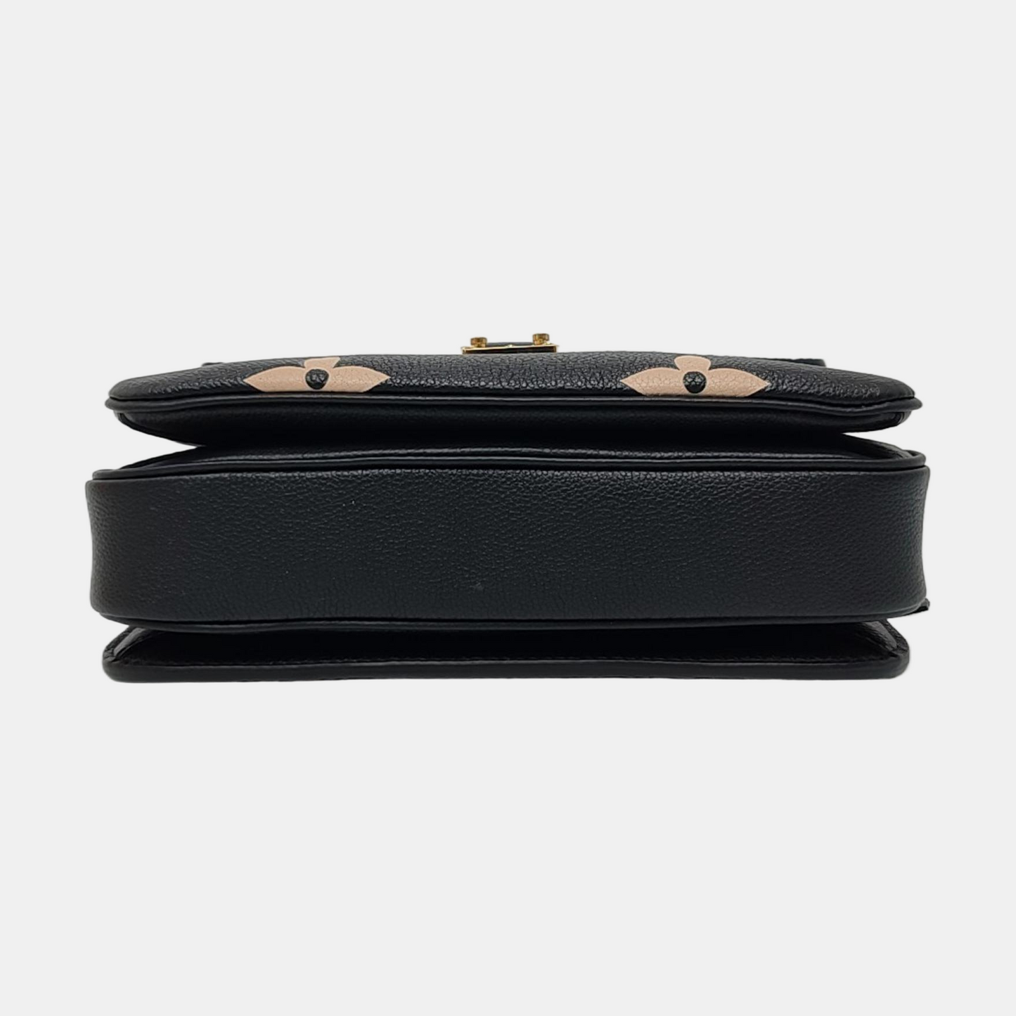 LOUIS VUITTON MÉTIS Medium Black Leather Monogram Vernis Embossed Messenger Bag Crossbody Bag Shoulder Bag Tote Bag Adjustable Strap Golden Hardware Complete Accessories-(SKU)-971187895