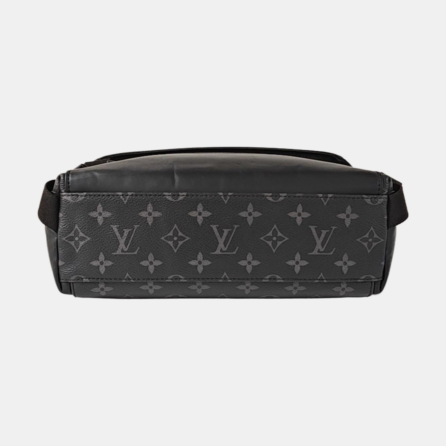 LOUIS VUITTON VOYAGER Small Black Coated Canvas Monogram Messenger Bag Crossbody Shoulder Bag Silver Hardware-(SKU)-971314881