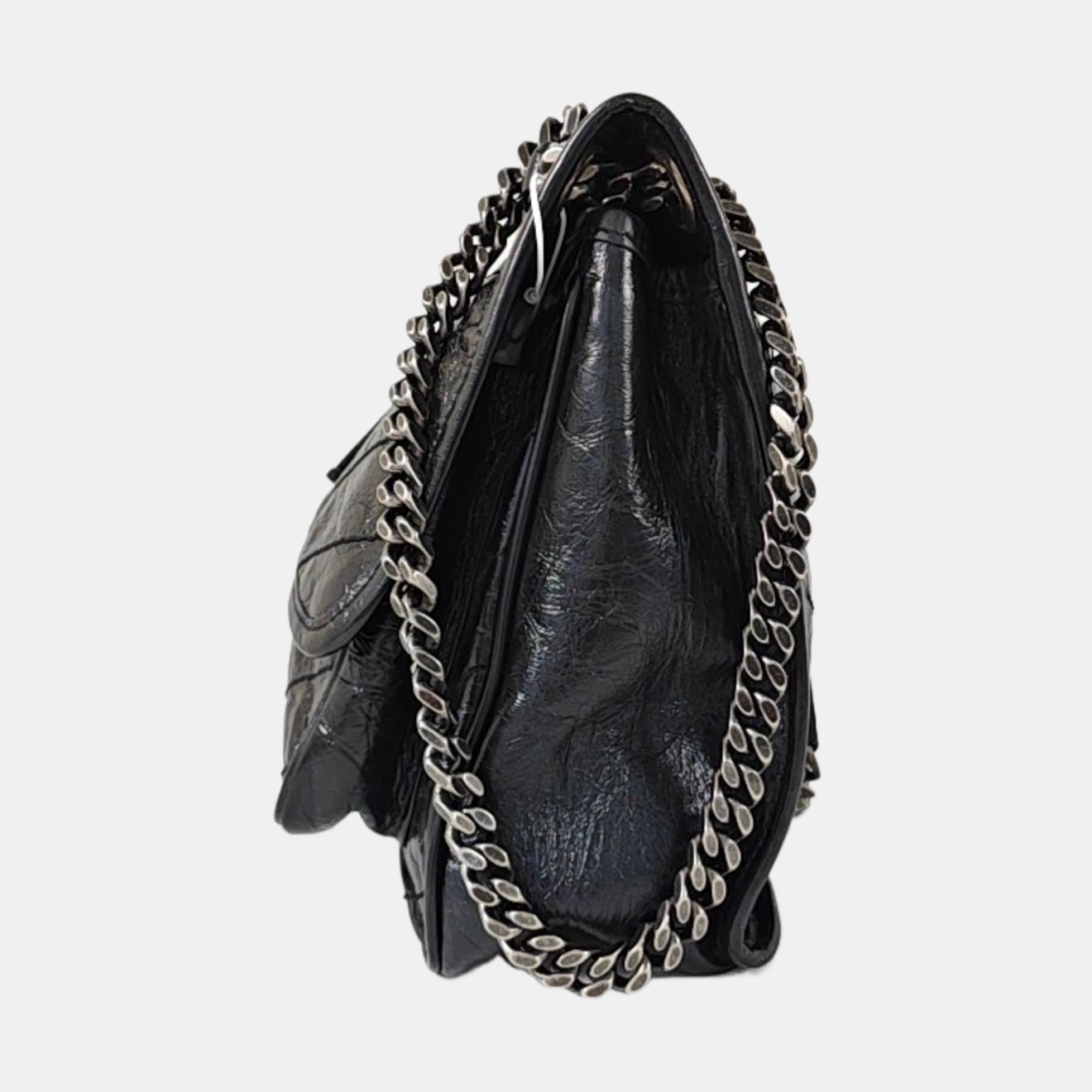 YSL NIKI Medium Black Calfskin Quilted V-Stripe Shoulder Bag and Crossbody with Black Rhodium-Plated Hardware-(SKU)-971324466