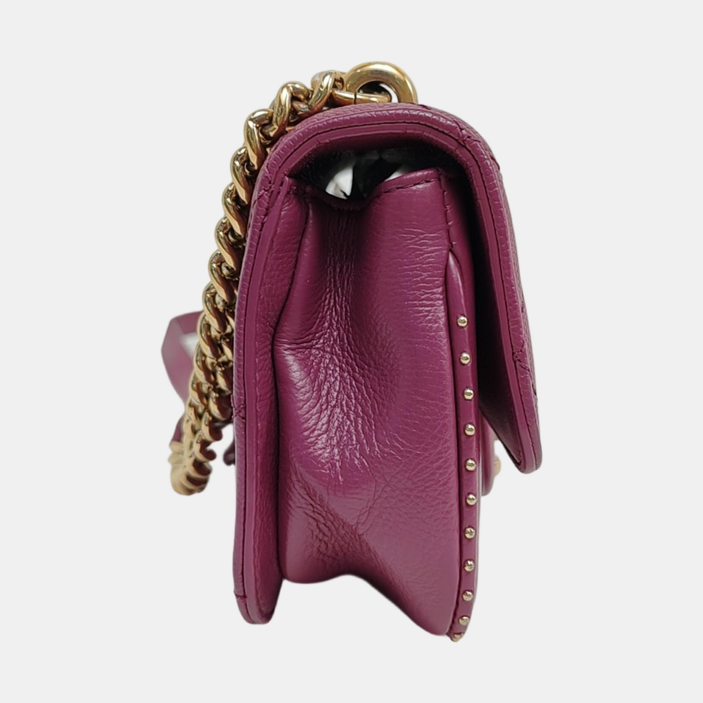 CHANEL CLASSIC FLAP Mini Burgundy Calfskin Quilted Large Mini Shoulder Bag Crossbody Strap Gold Hardware 24k-(SKU)-971151918