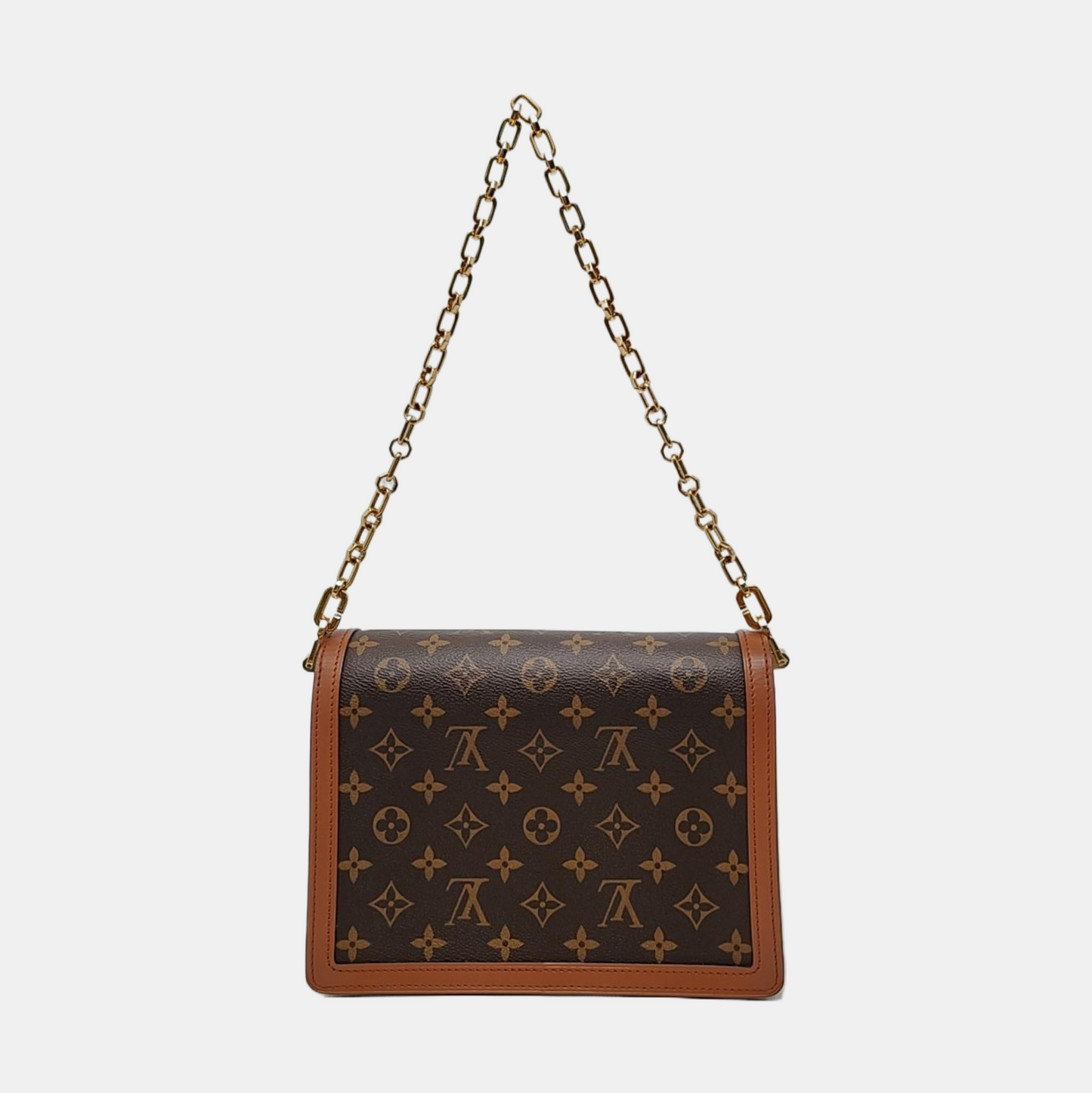 LOUIS VUITTON DAUPHINE Medium Brown Coated Canvas Monogram Dauphine Single Shoulder Bag with Detachable Strap-(SKU)-971156008