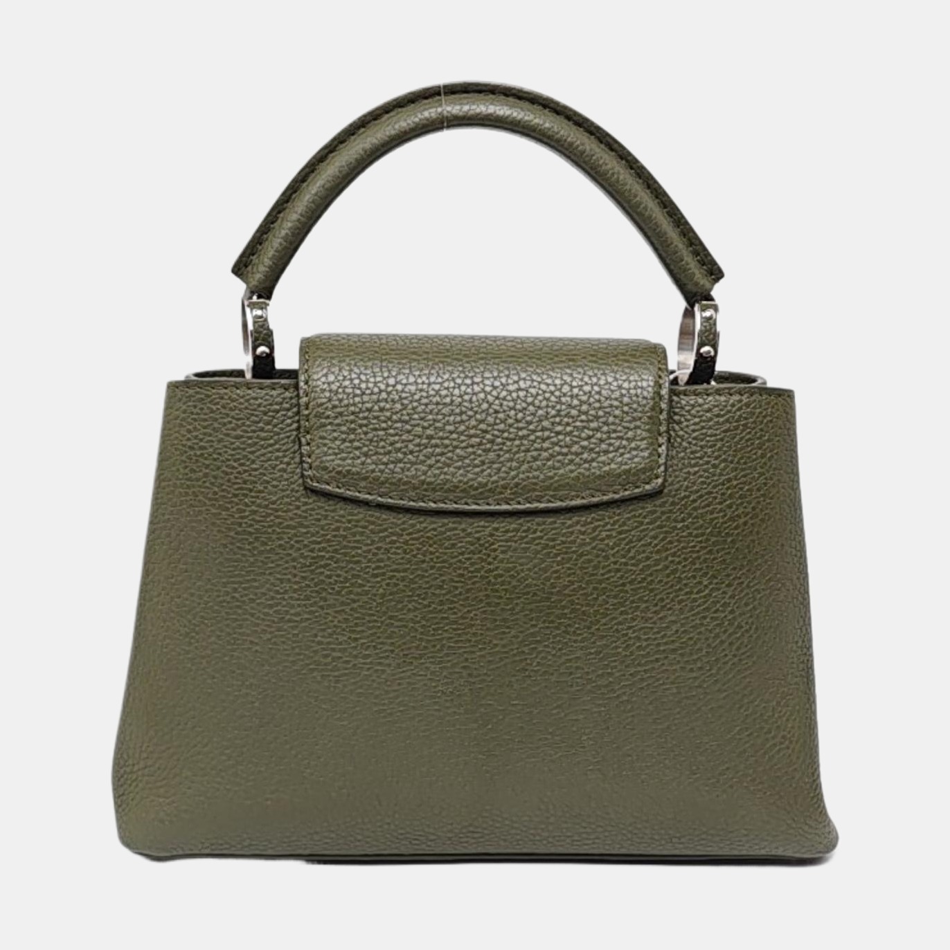 LOUIS VUITTON CAPUCINES BB Dark Green Calfskin Shoulder Bag Tote Crossbody Bag with Detachable Strap-(SKU)-971490700
