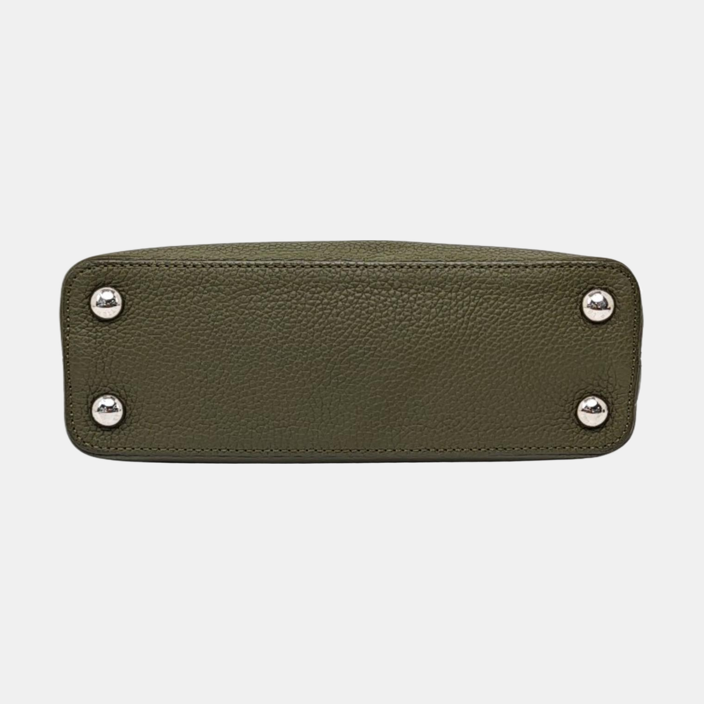 LOUIS VUITTON CAPUCINES BB Dark Green Calfskin Shoulder Bag Tote Crossbody Bag with Detachable Strap-(SKU)-971490700