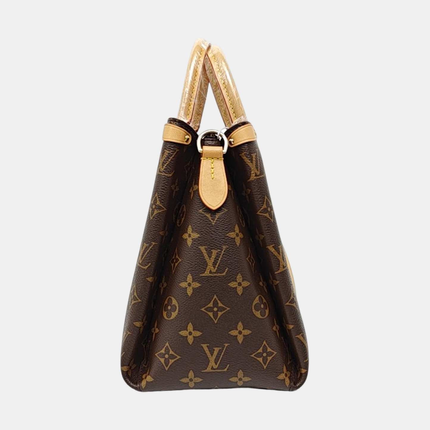 LOUIS VUITTON SOUFFLOT Medium Brown Monogram Canvas Shoulder Bag with Shoulder Strap and Handle, Gold Hardware, Detachable Strap-(SKU)-971657568