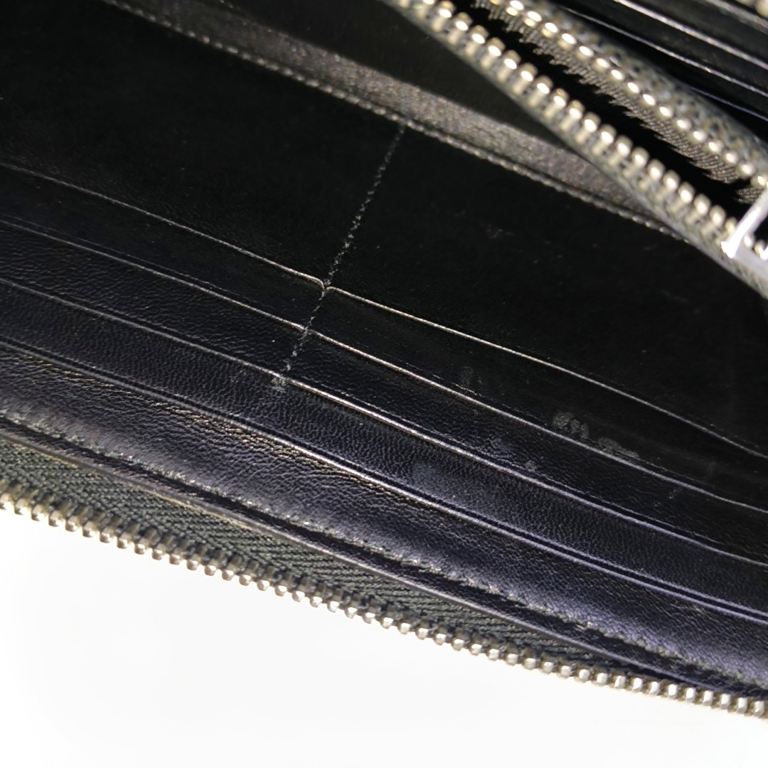 YSL KATE Black cowhide crocodile leather wallet Silver Hardware-(SKU)-958931869
