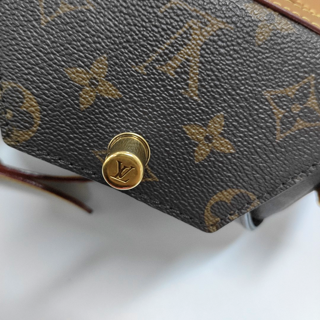 LOUIS VUITTON MILK BOX Brown Coated Canvas Monogram Crossbody Bag Shoulder Bag Handbag Golden Hardware-(SKU)-953568177