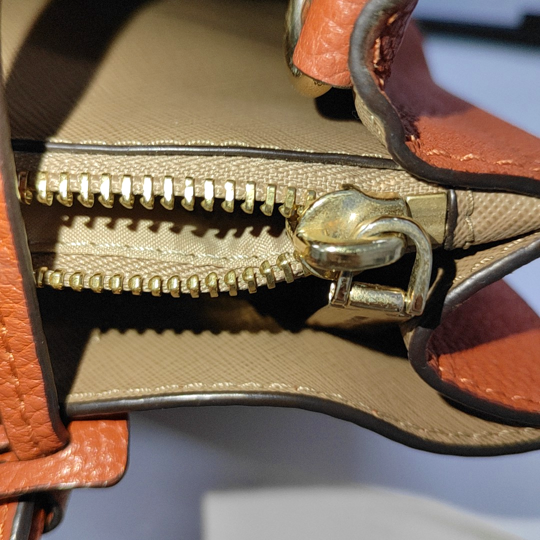 MICHAEL KORS Mercer Large size Orange Cowhide Single Shoulder Bag Crossbody Tote Golden hardware Removable shoulder strap-(SKU)-929074479