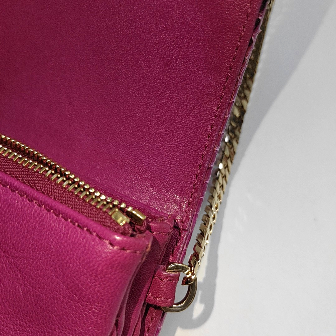 JIMMY CHOO Fuchsia Leather Snake Pattern Crossbody Bag, Shoulder Bag Golden hardware-(SKU)-939200557
