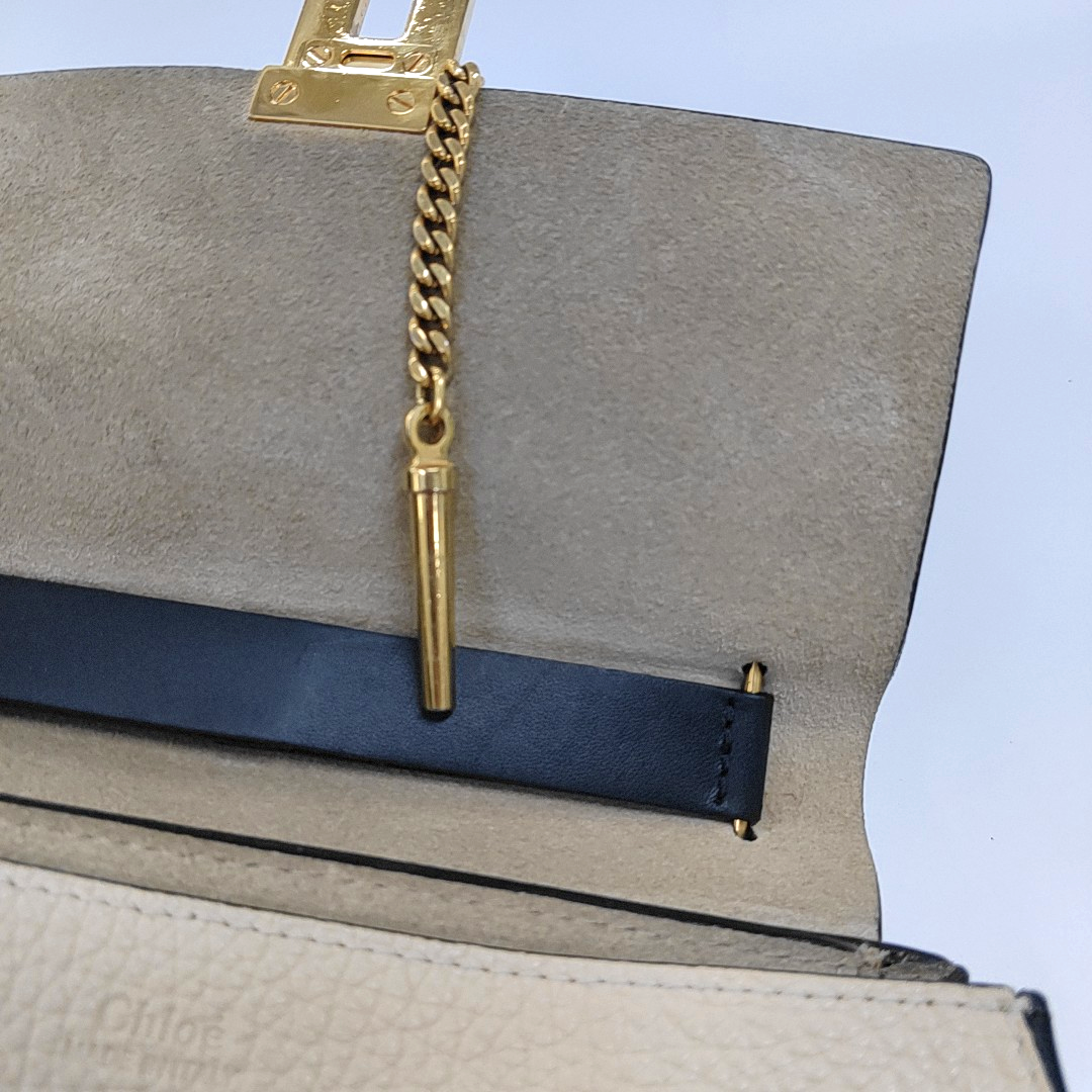 Chloé Drew Medium size Beige Cowhide Piglet Bag with Shoulder and Crossbody Strap Golden hardware-(SKU)-955598189