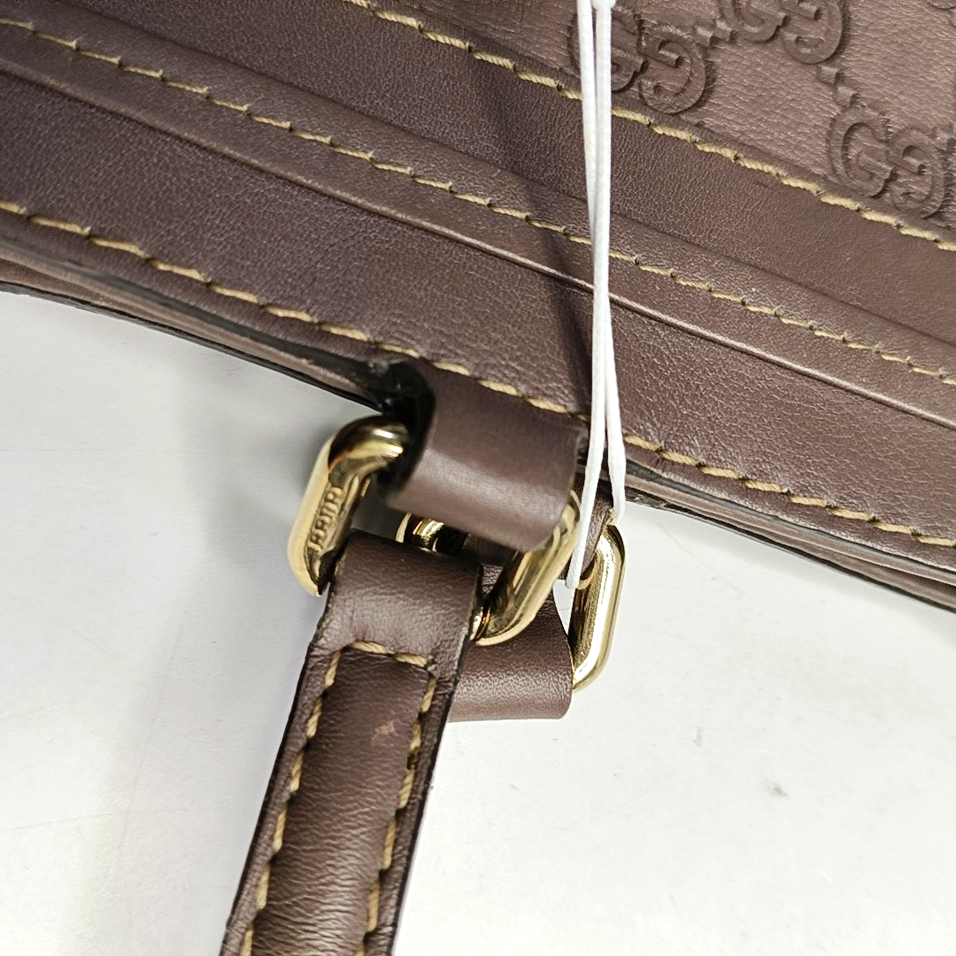 GUCCI Mayfair Purple leather old flower embossed handbag Golden hardware-(SKU)-953543271