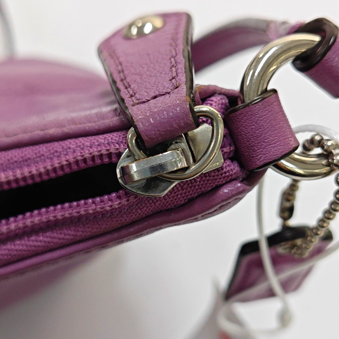COACH Purple Leather Shoulder Bag Silver Hardware Vintage model-(SKU)-939951061