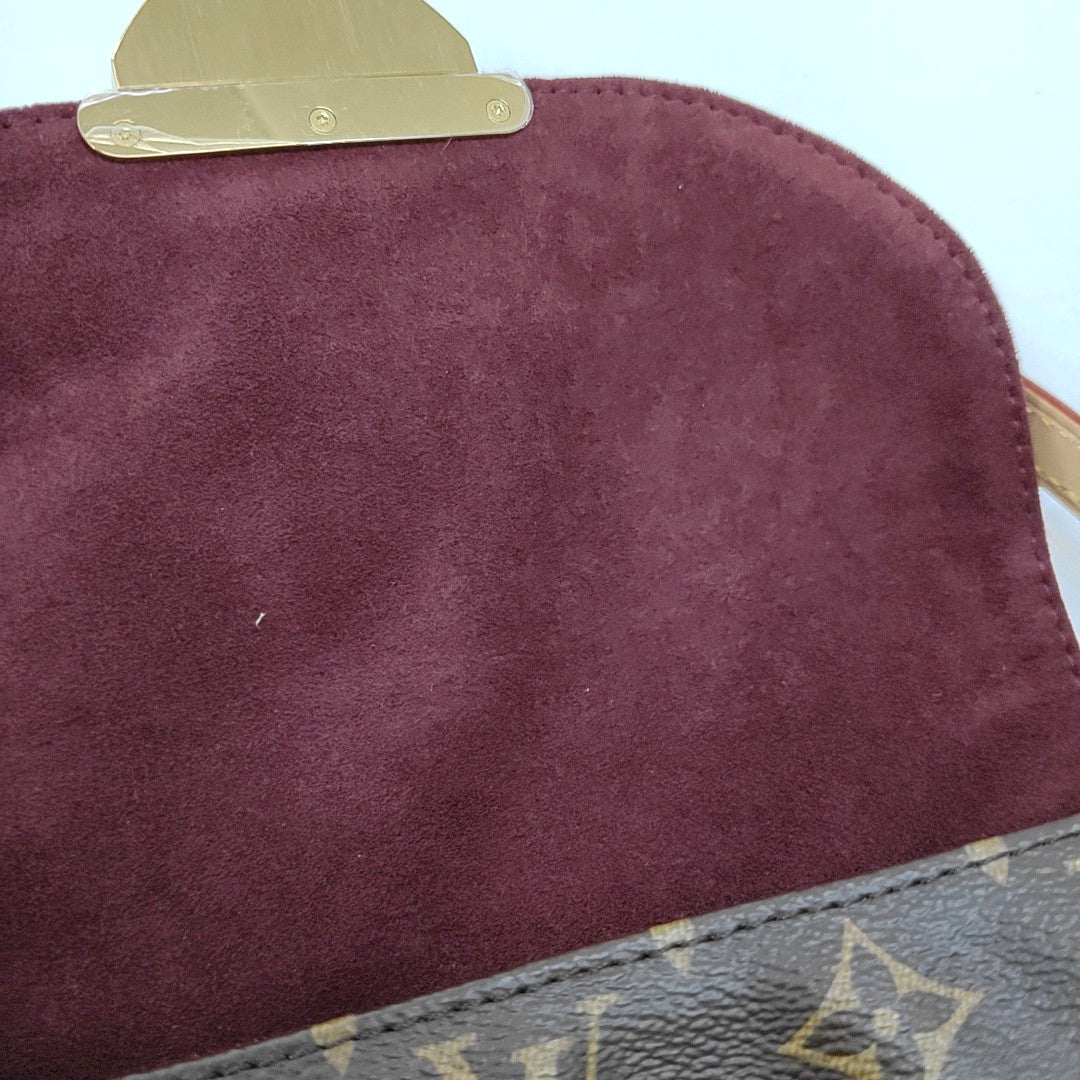 LOUIS VUITTON SUNSET brown coated canvas Monogram bag, shoulder bag, crossbody bag with detachable strap, gold hardware-(SKU)-967532077