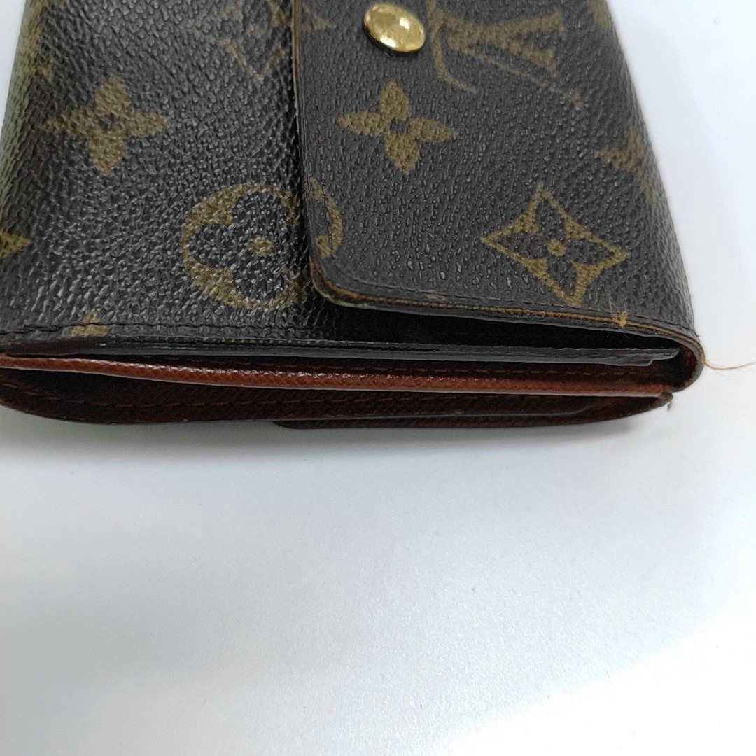 LOUIS VUITTON ELISE Brown coated canvas vintage wallet Golden hardware Vintage model-(SKU)-953704307
