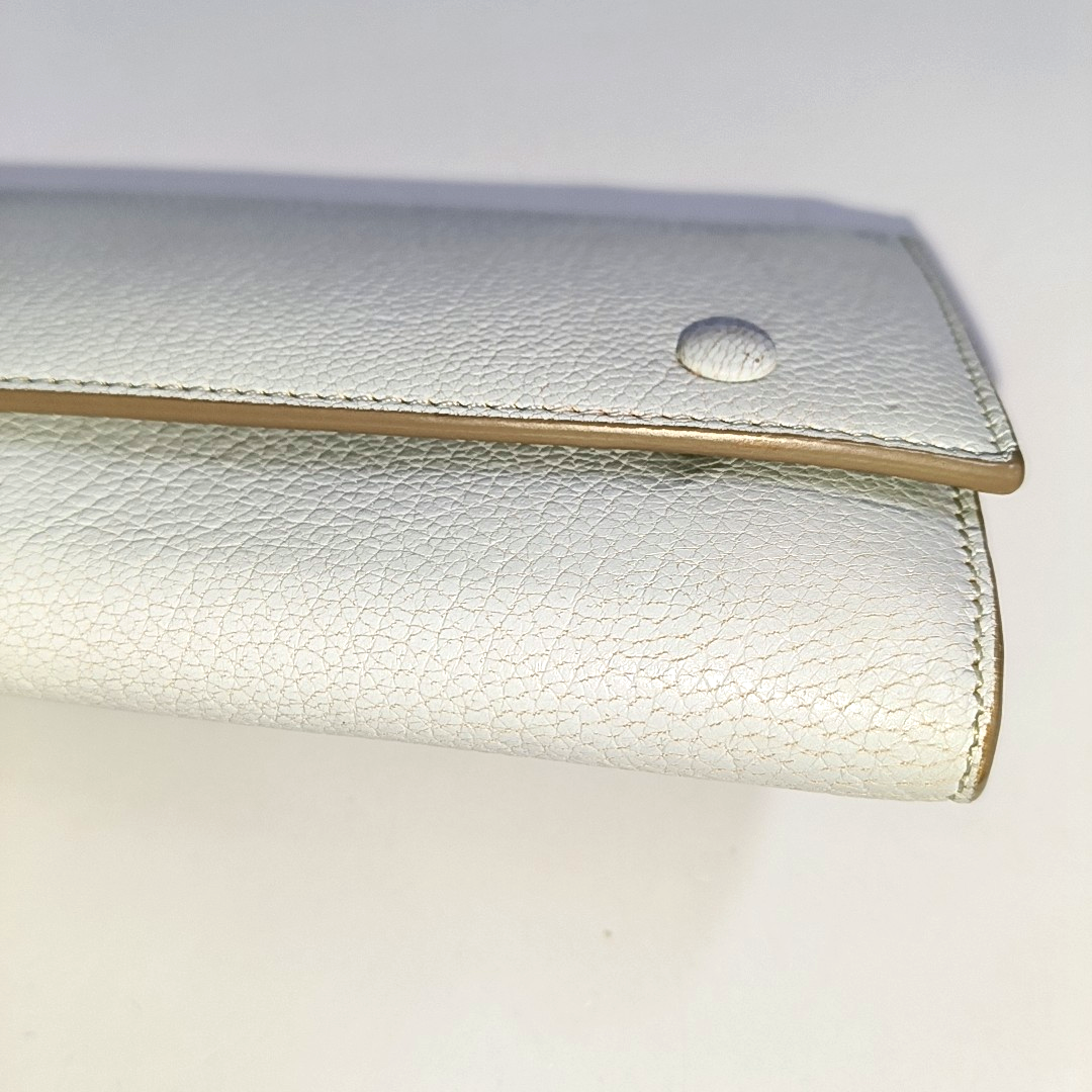 CELINE Light Blue Calfskin Wallet Golden hardware-(SKU)-940440188