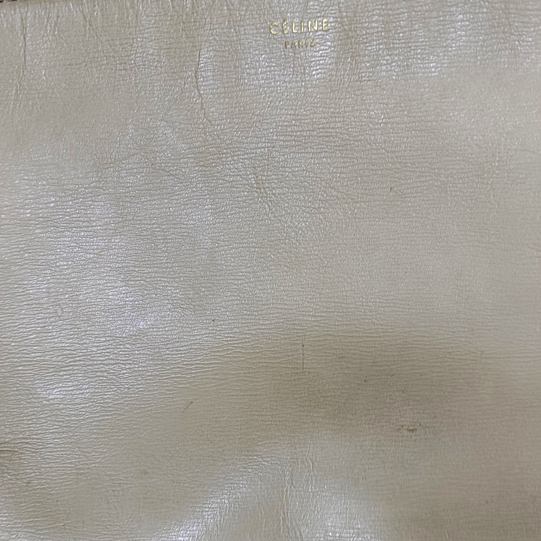 CELINE TRIO Small size Yellow cowhide single shoulder bag Golden hardware Sub-bag-(SKU)-958688928