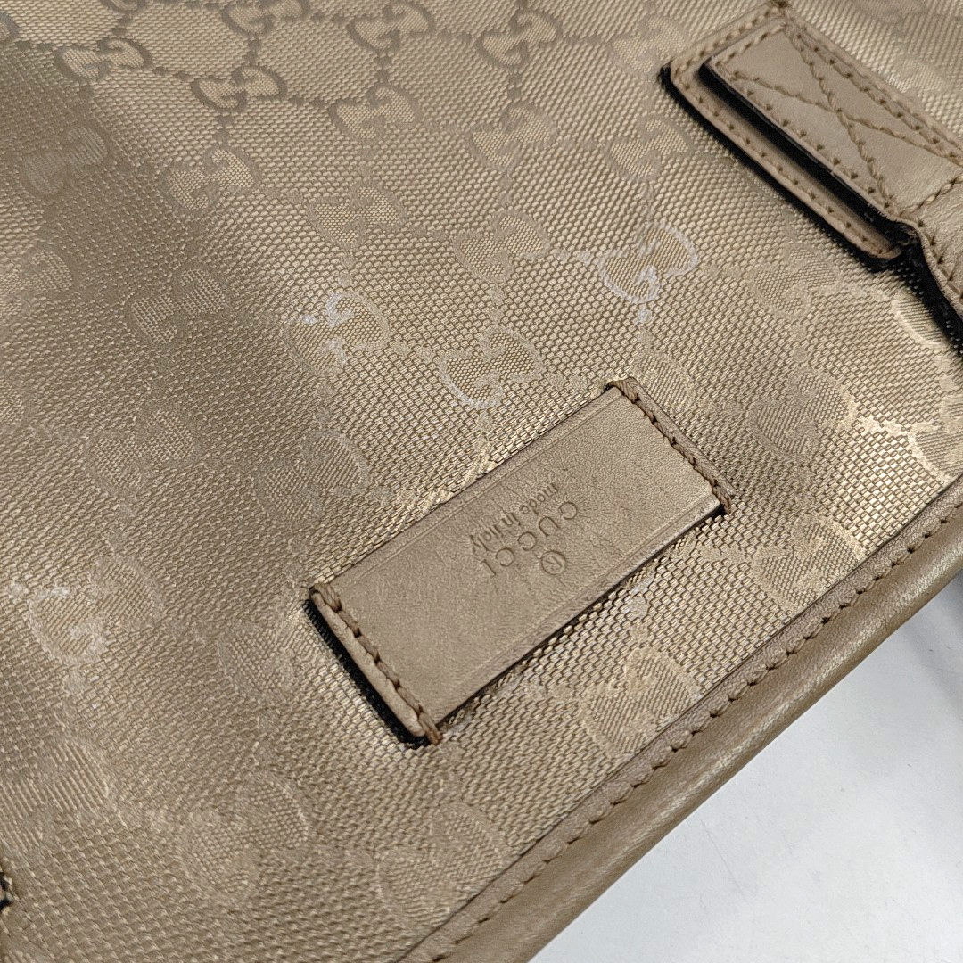 GUCCI GG Imprime Golden Coated Canvas Monogram Single Shoulder Bag Golden hardware-(SKU)-956434937