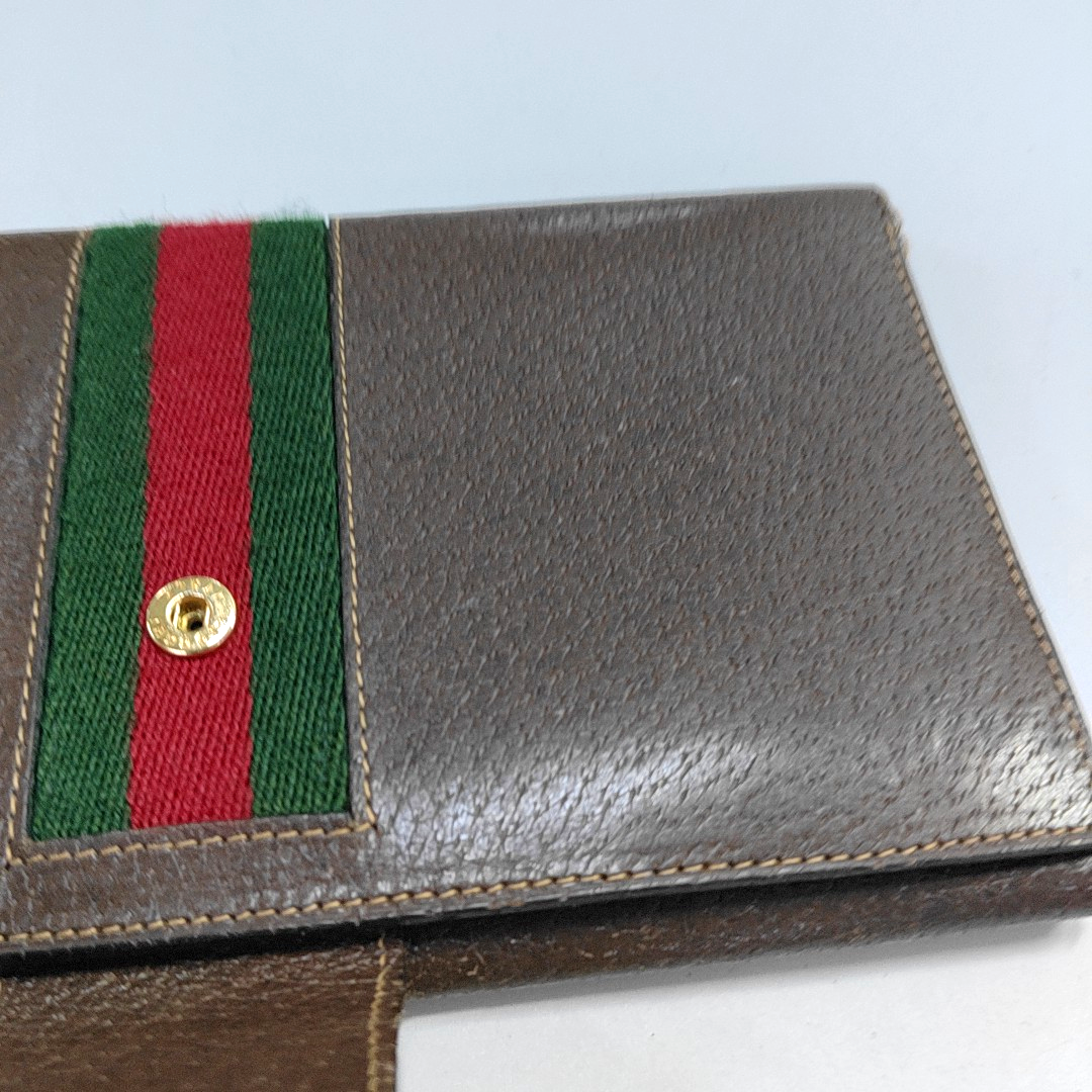 GUCCI Brown Leather Striped Strap Handbag Golden hardware-(SKU)-937184977
