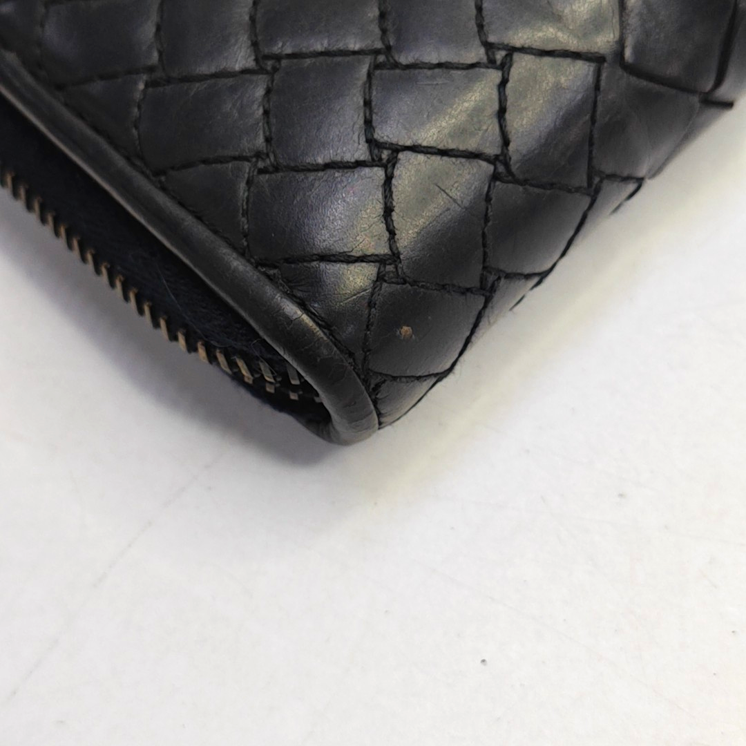 BOTTEGA VENETA Black Cowhide Woven Wallet Black hardware-(SKU)-947169349