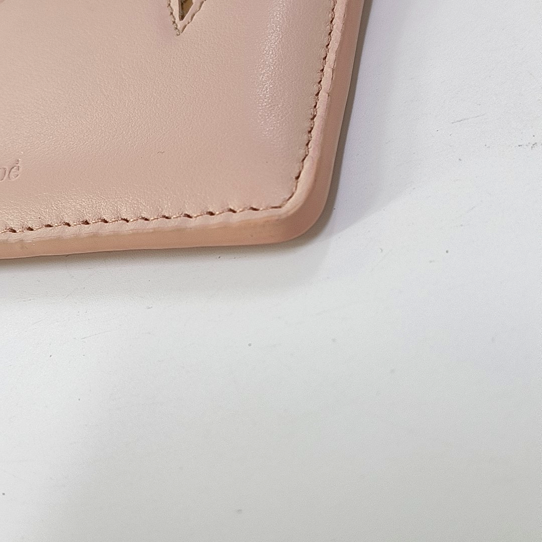 Chloé Pink Cowhide Quilted Card Case-(SKU)-951414121
