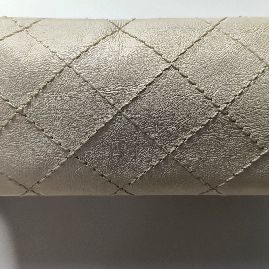 CHANEL 2.55 Mini White Calfskin Quilted Single Shoulder Bag Crossbody with Gold Hardware, 30 Clasp-(SKU)-967684071